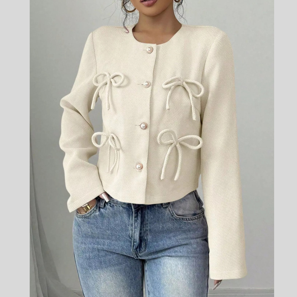 Bow Detail Cropped Outerwear