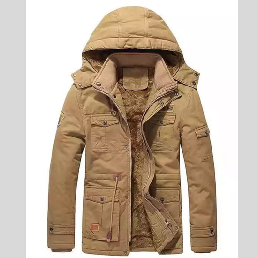 Men's Full Size Warm Hooded Parka Coat Plus Size