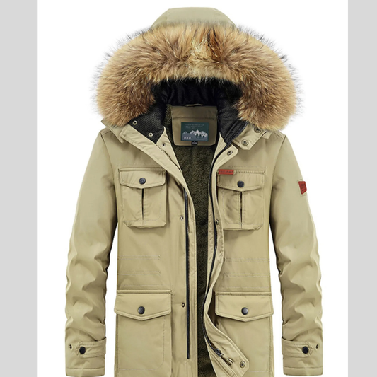Men's Plus Size Fur Hooded Warm Winter Coat