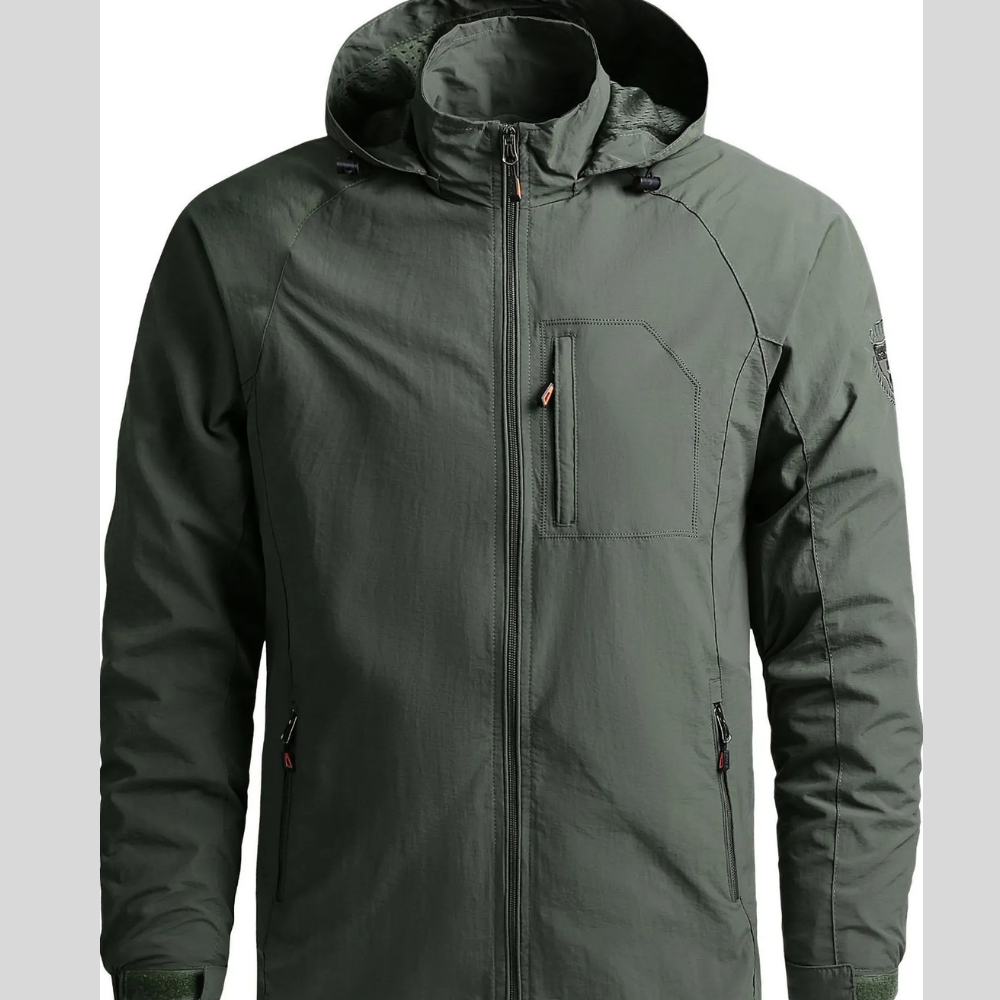 Men's Plus Size Lightweight Hooded Windproof Outdoor Casual Jacket