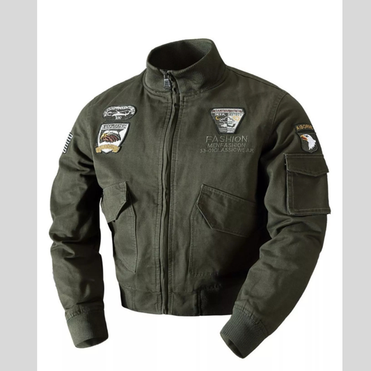 Men's Plus Size Zip Up Bomber Casual Jacket