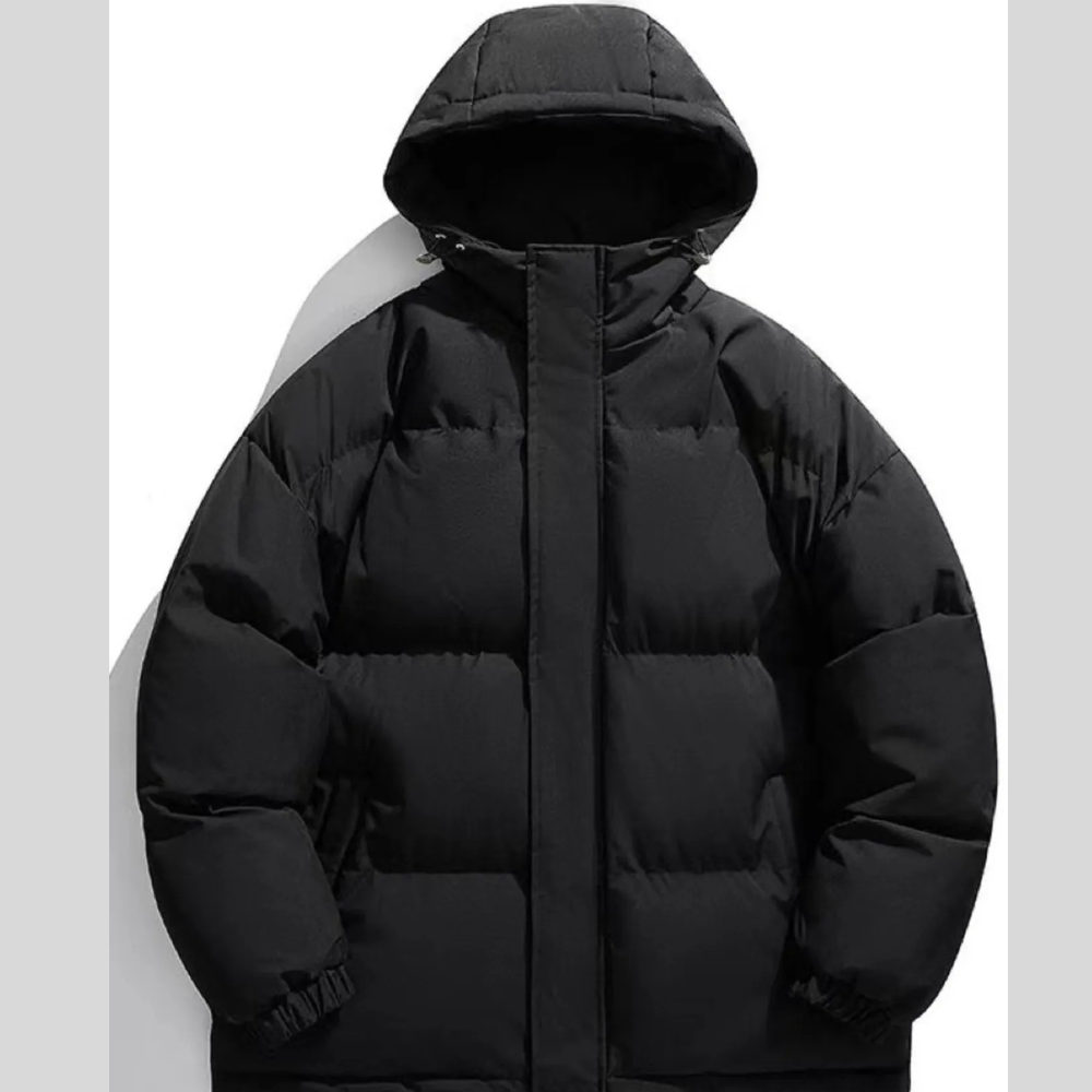 Men's Plus Size Zip Up Hooded Winter Casual Coat