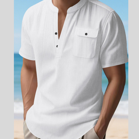 Men's Full Size Button Detail Short Sleeve Casual Shirt Plus Size