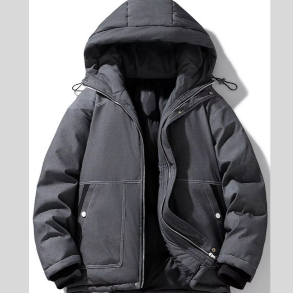 Men's Plus Size Warm Padded Hooded Puffer Casual Jacket