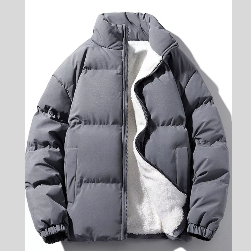 Men's Plus Size Zip Up Sherpa Lined Puffer Jacket