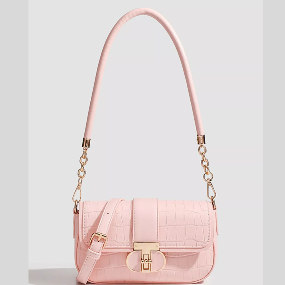 Textured Flap Shoulder Bag