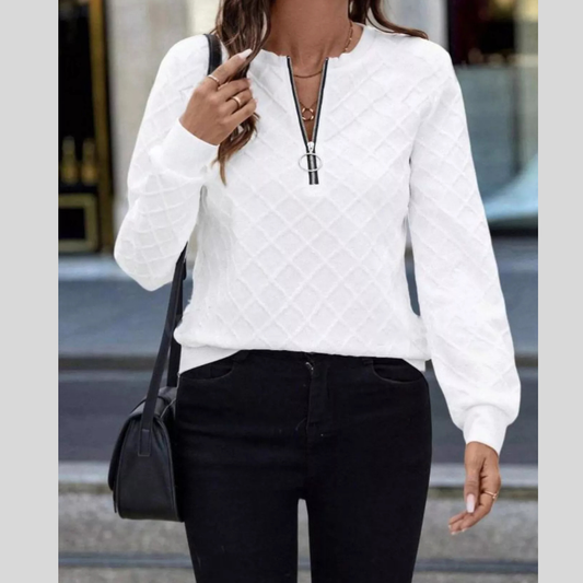 Textured Quarter-Zip Sweatshirt