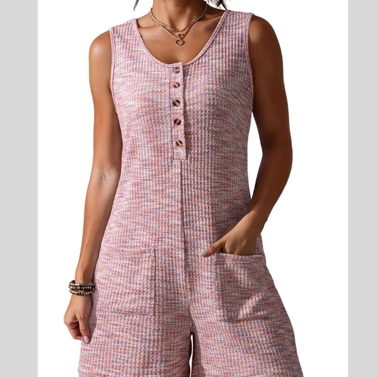 Sleeveless Button Detail Romper