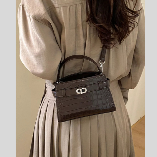 Crocodile Embossed Crossbody Bag