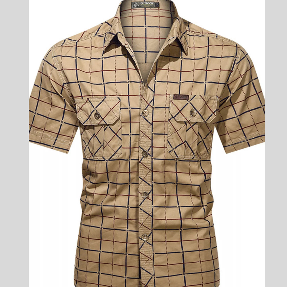 Men's Plus Size Plaid Breeze Shirt