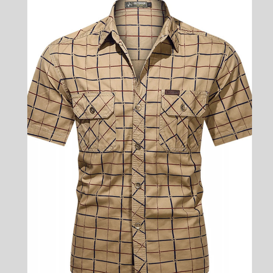 Men's Plus Size Plaid Breeze Shirt