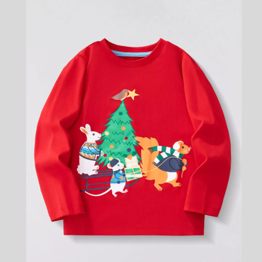 Children's Christmas Animal Long Sleeve T-Shirt