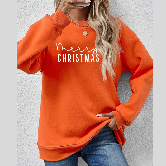 MERRY CHRISTMAS Dropped Shoulder Sweatshirt