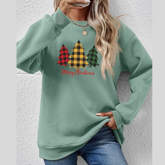Trendy MERRY CHRISTMAS Dropped Shoulder Sweatshirt