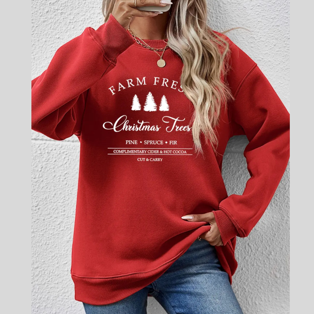 Graphic Round Neck Dropped Shoulder Sweatshirt