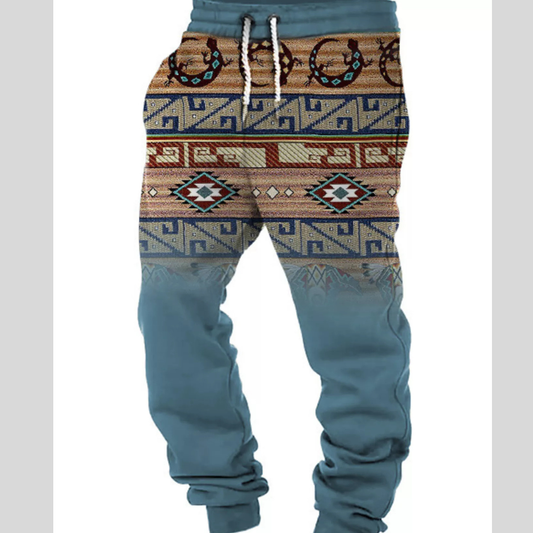 Men's Full Size Geometric Drawstring Joggers Plus Size