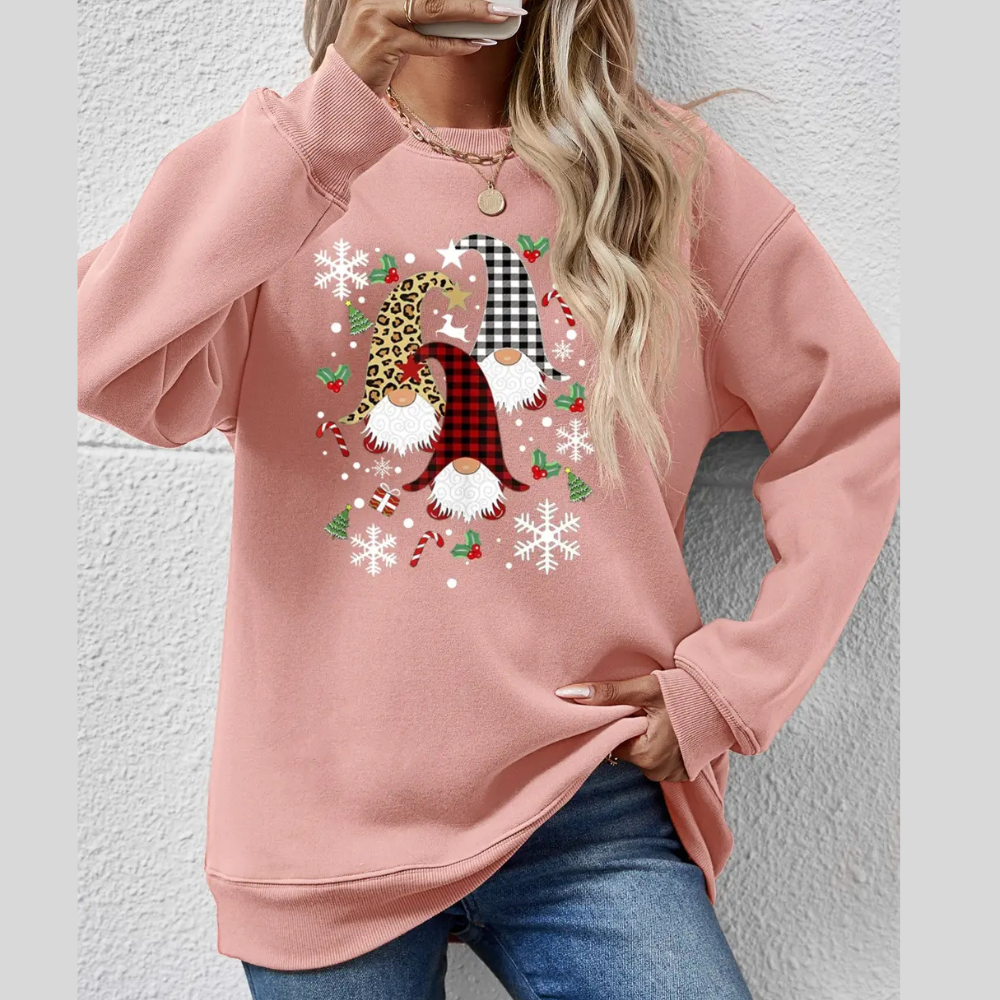 Faceless Gnomes Graphic Drop Shoulder Sweatshirt