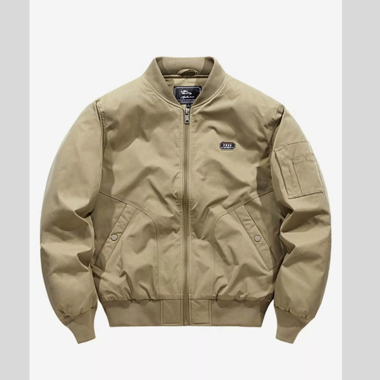 Men's Plus Size Bomber Jacket with Zipper