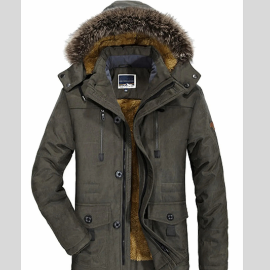 Men's Plus Size Warm ArcticShield Fur Hooded Winter Coat