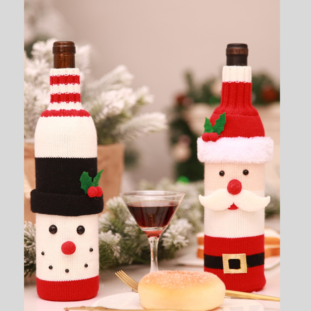 Christmas Knit Wine Bottle Cover