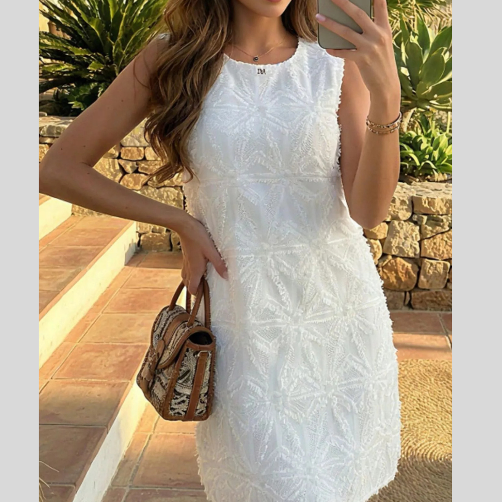 Textured Sleeveless Mini Dress