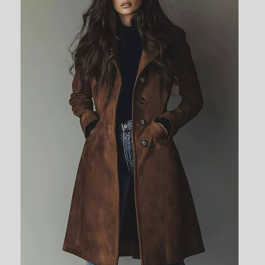 Button Up Longline Trench Coat