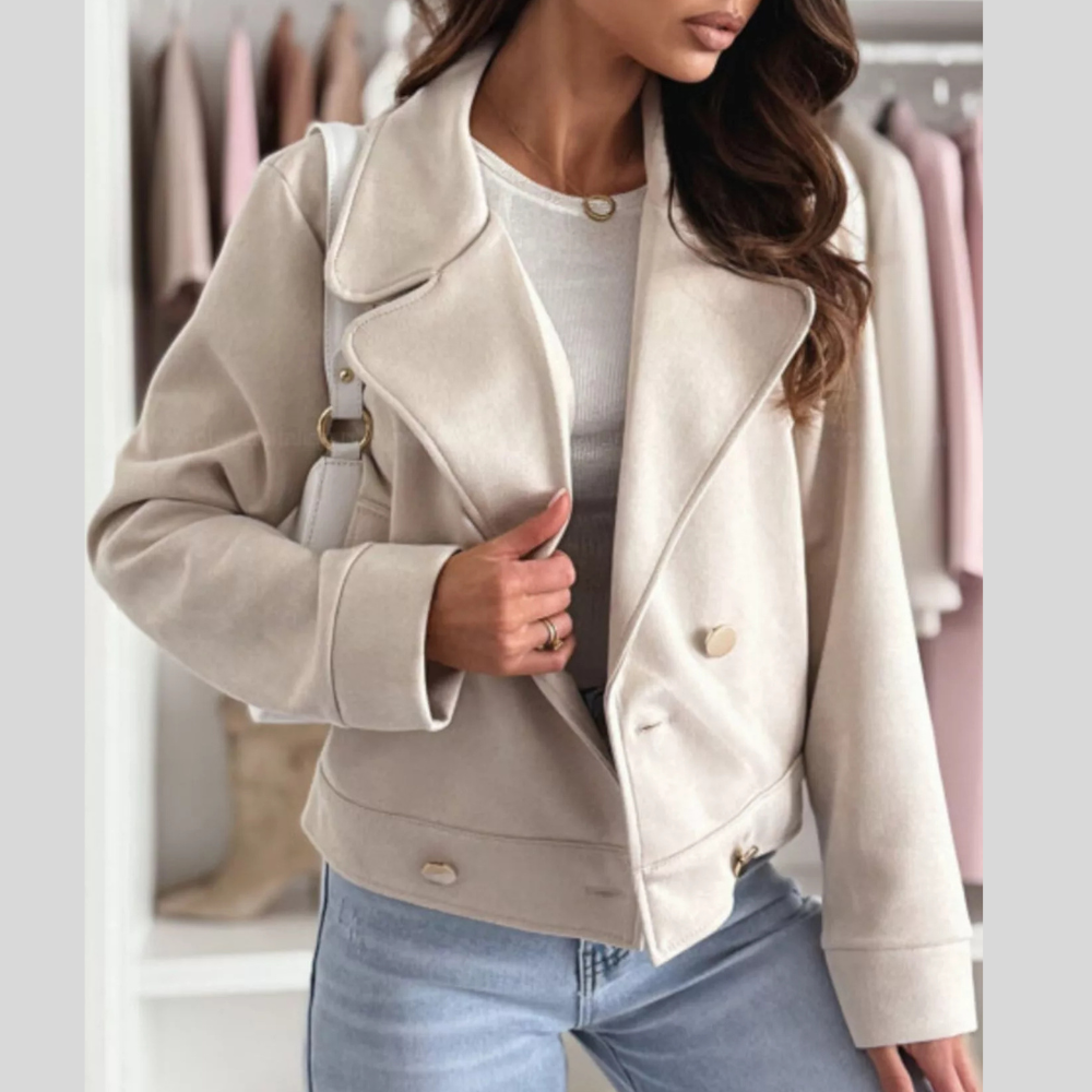 Chic Double-Breasted Cropped Jacket