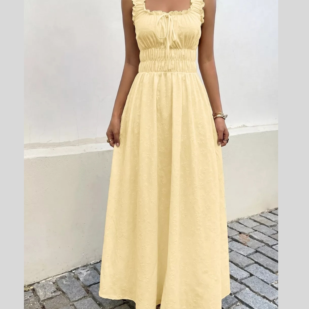 Square Neck Sleeveless Casual Maxi Dress