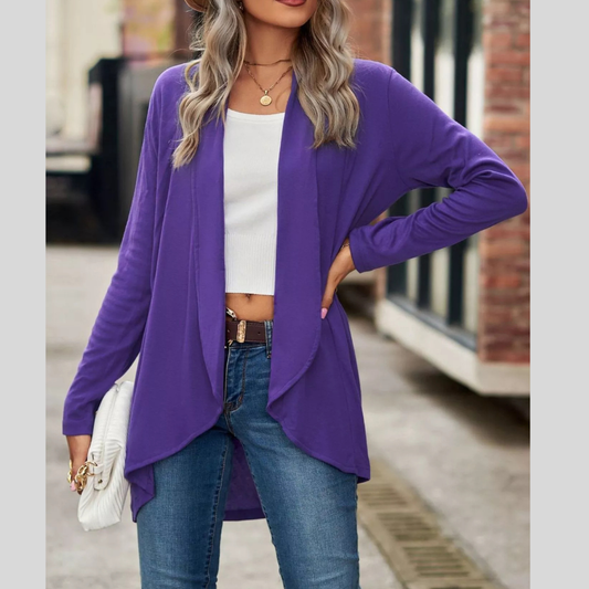 Open-Front Dropped Shoulder Cardigan