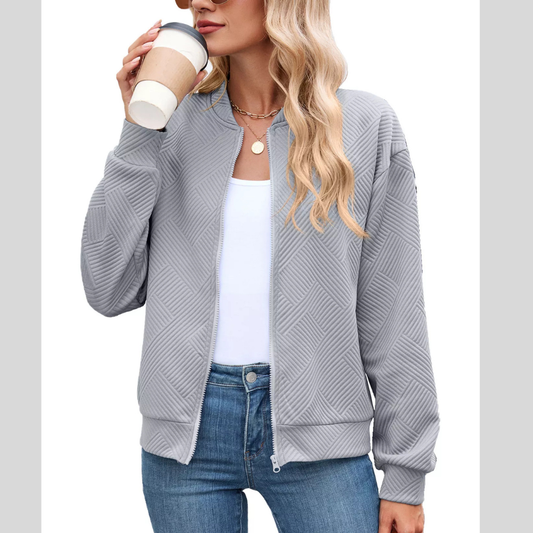 Textured Zip Up Jacket