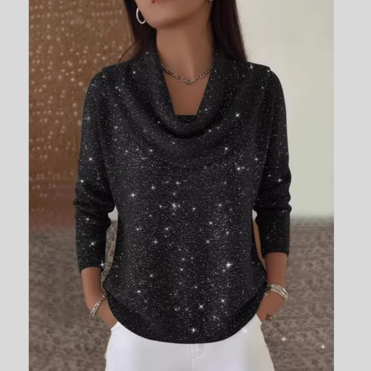 Full Size Solid Color Cowl Neck Sweater Plus Size