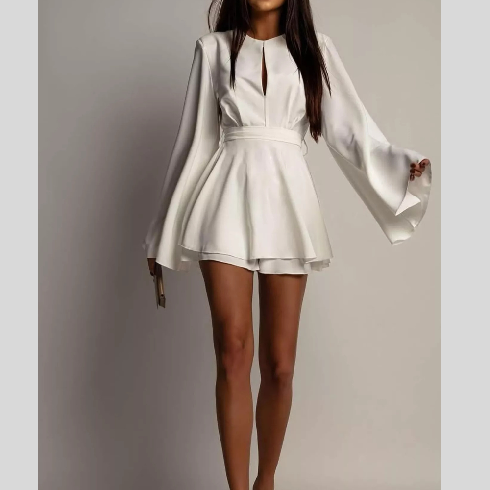 Flare Sleeve Mini Dress
