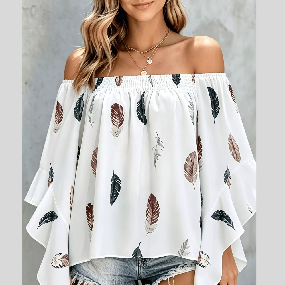 Printed Off Shoulder Blouse