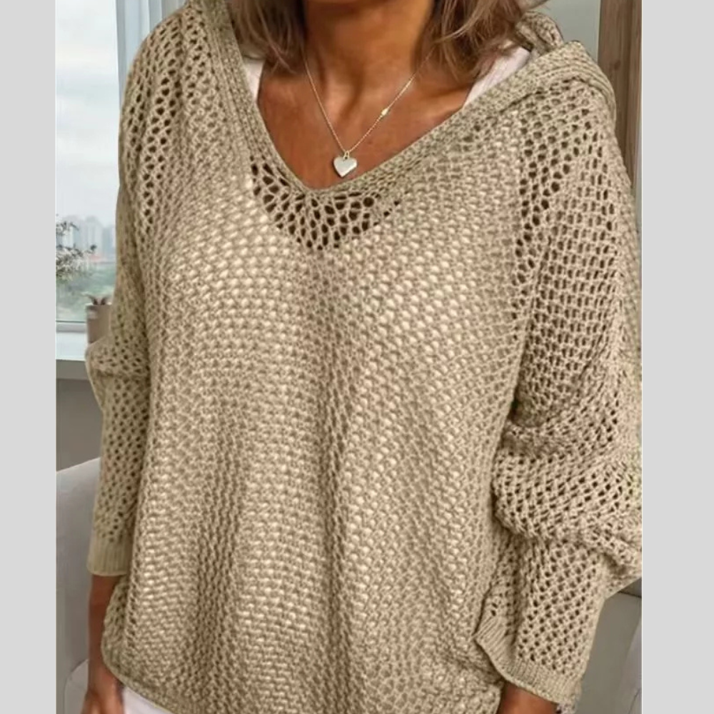 Loose Knit Hooded Cover Up