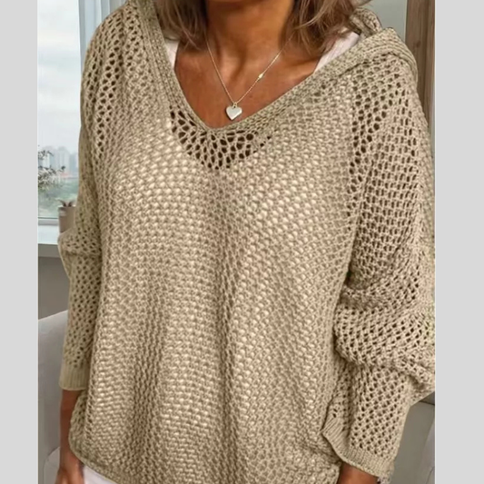 Loose Knit Hooded Cover Up