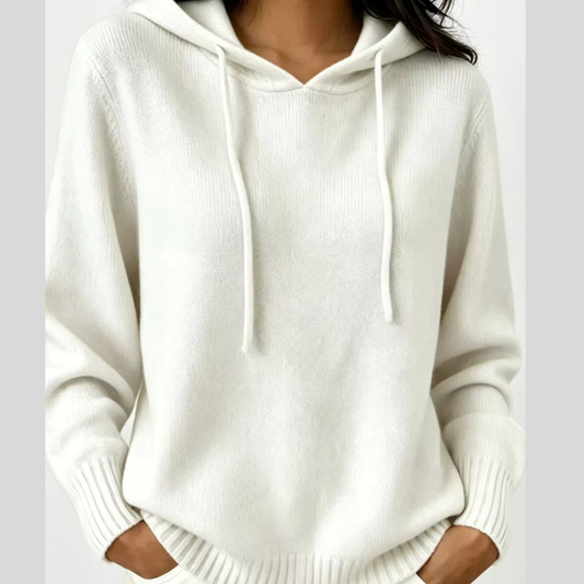 Cozy Ribbed Long‑Sleeve Hooded Sweater