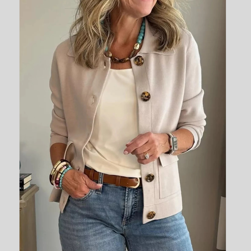 Full Size Long Sleeve Button-Down Outerwear Plus Size