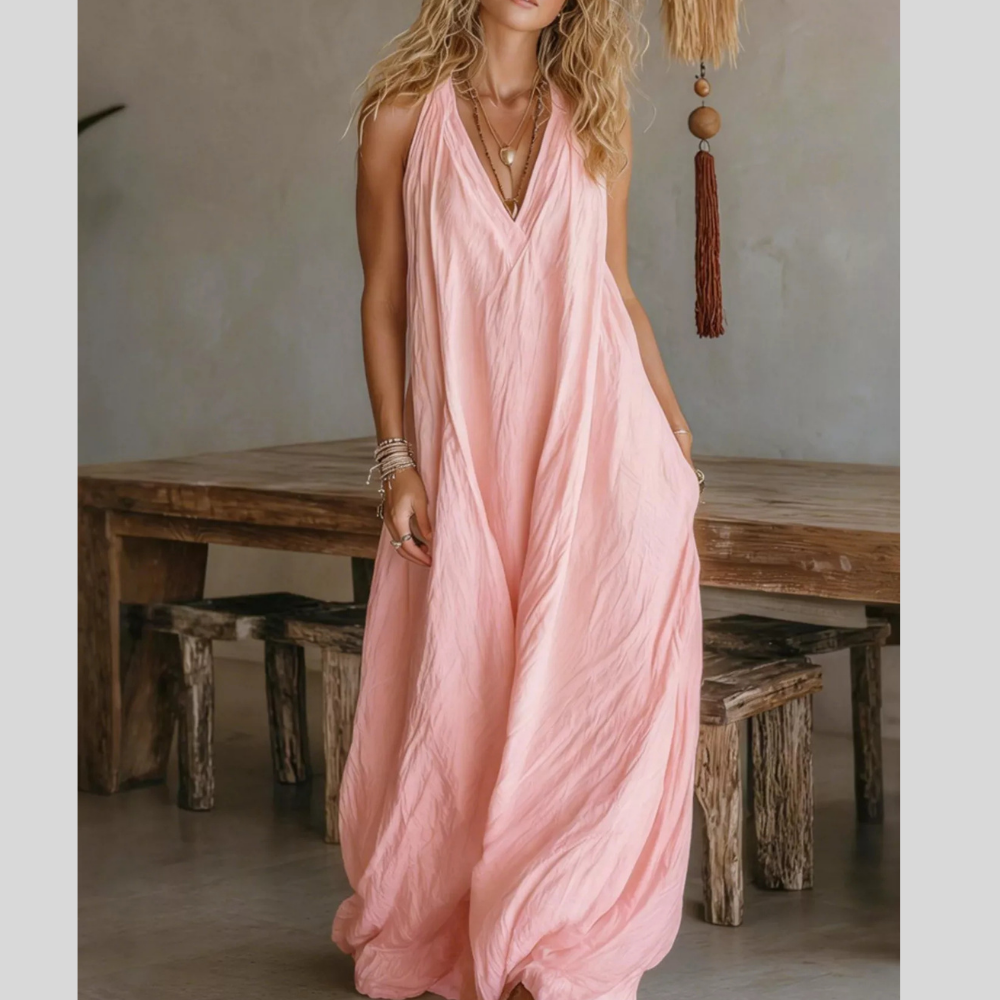 Full Size Sleeveless Flowy Maxi Dress Plus Size