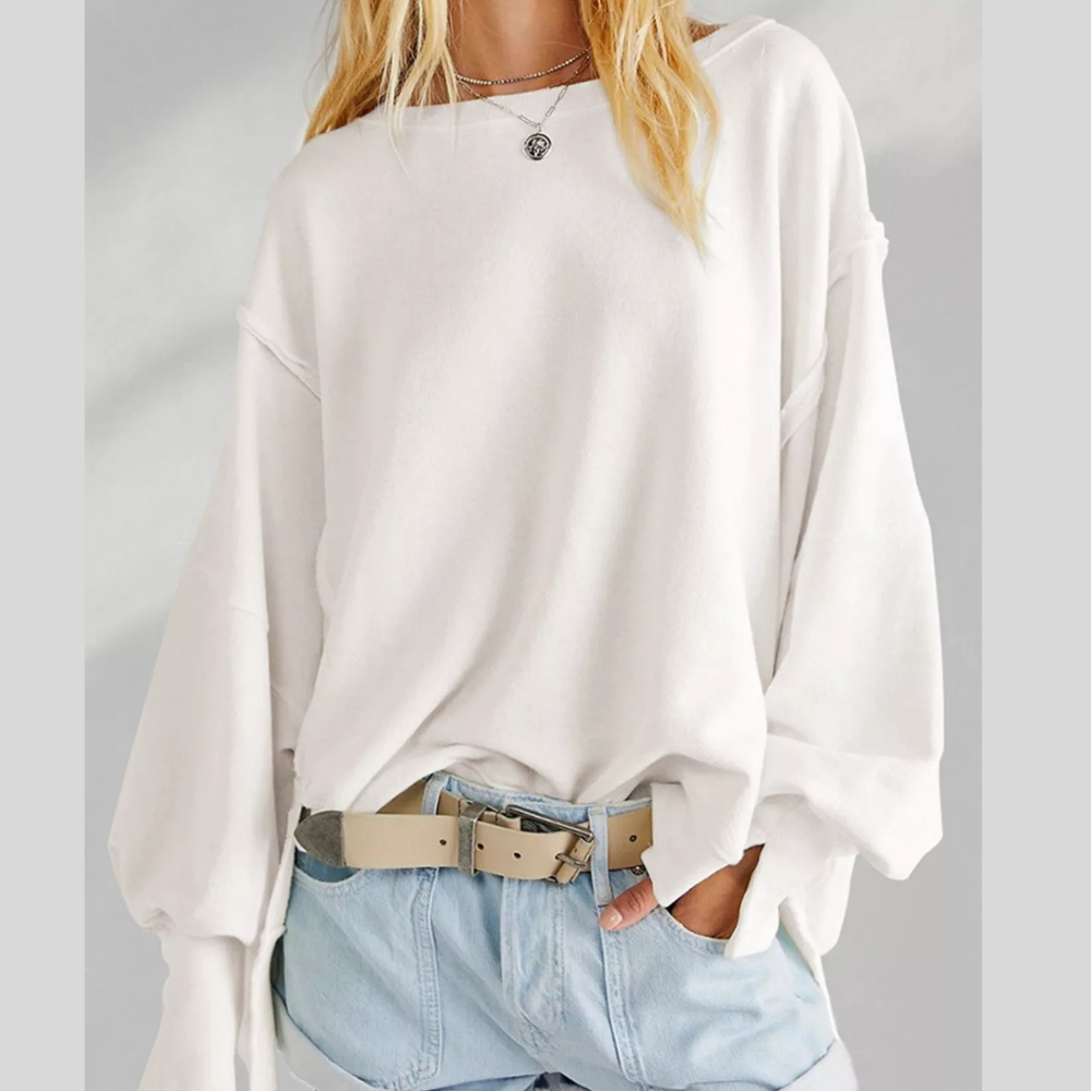 Oversized Relaxed Fit Crew Neck Sweatshirt