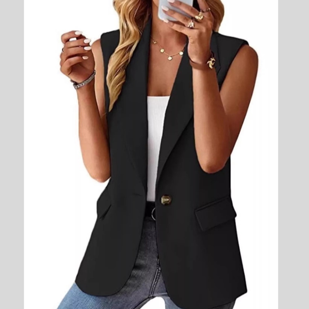 One Button Blazer Vest