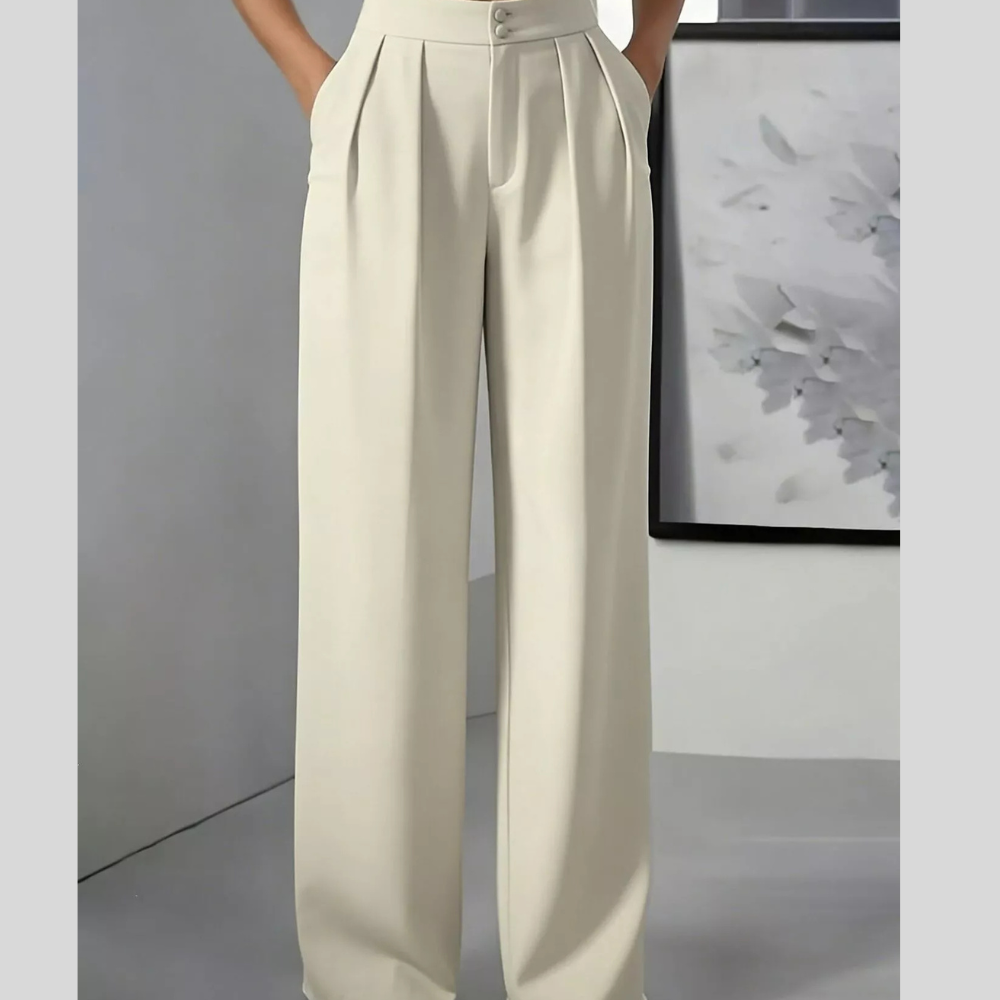 High-Waisted Pleated Wide-Leg Pants