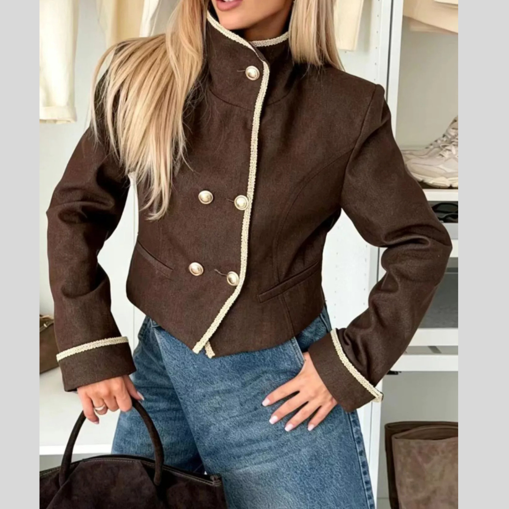 Double-Breasted Cropped Jacket