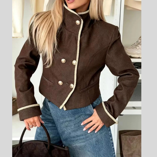 Double-Breasted Cropped Jacket