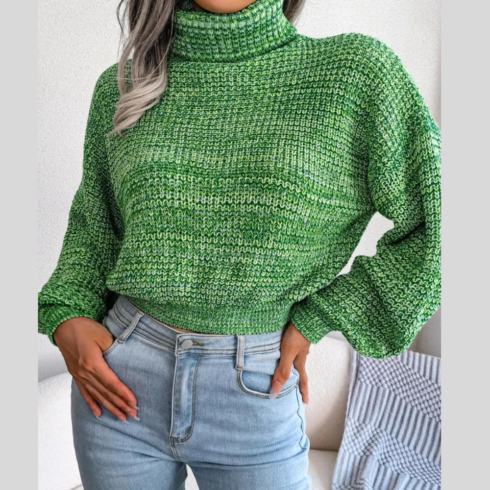 Turtleneck Dropped Shoulder Casual Sweater