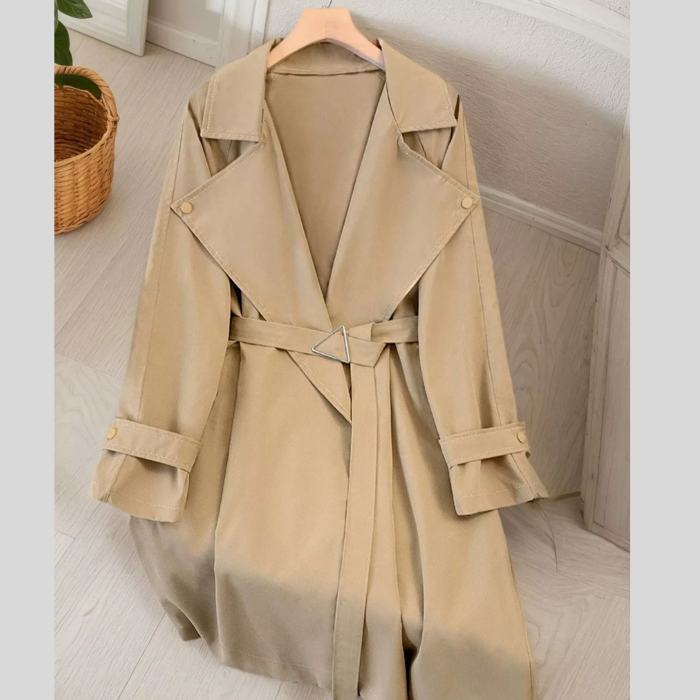 Lapel Collar Longline Trench Coat