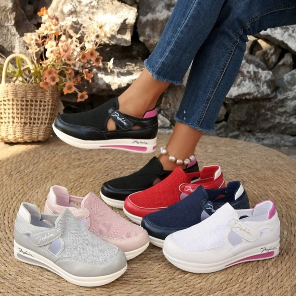 Breathable Casual Mesh Wedge Sneakers