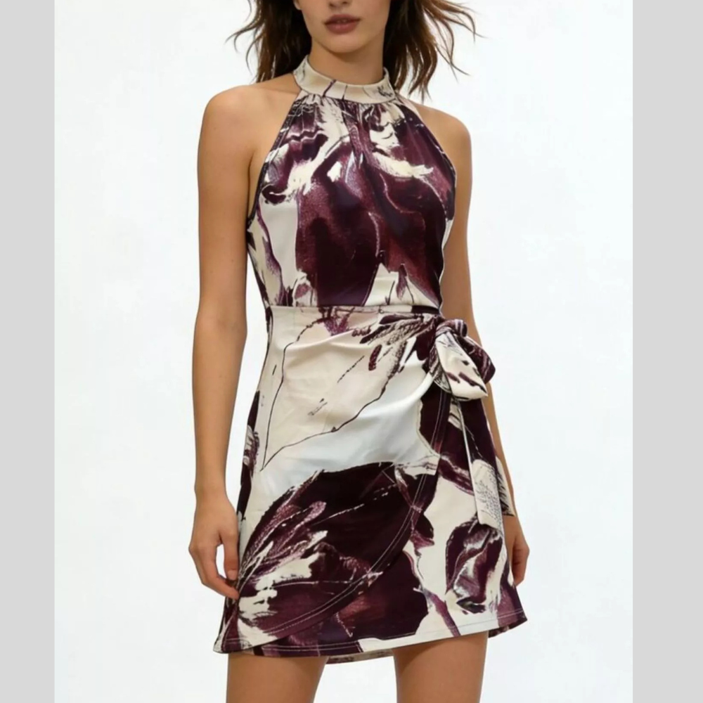 Printed Sleeveless Mini Dress