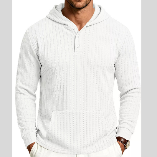 Men's Full Size Casual Kangaroo Pocket Knit Hoodie Plus Size