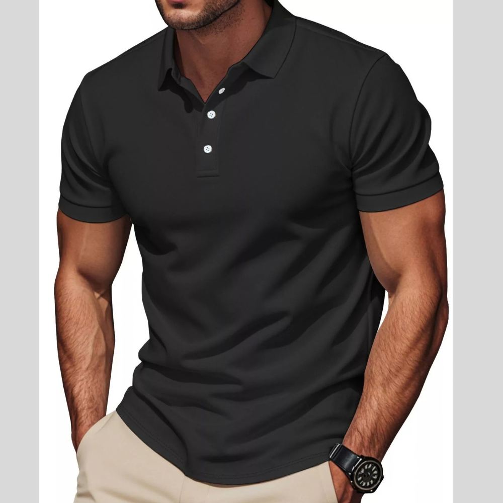 Men's Full Size Slim-Fit Short Sleeve Casual Polo Plus Size