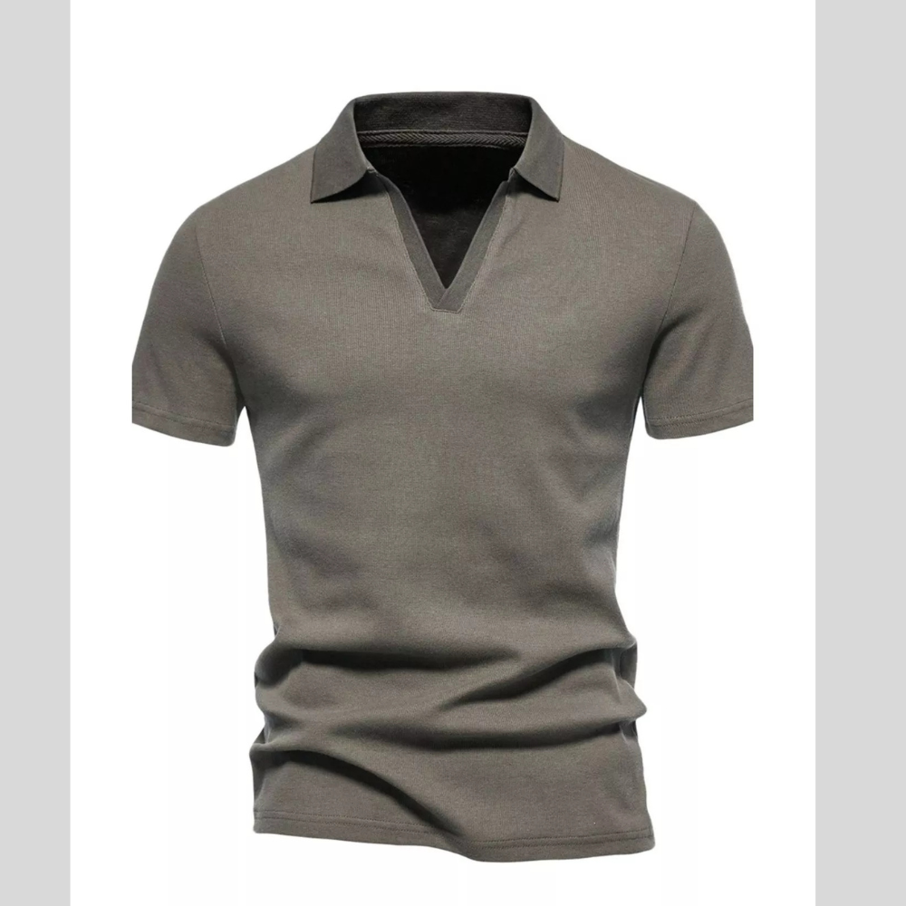 Men's Plus Size Casual Notched Short Sleeve Polo
